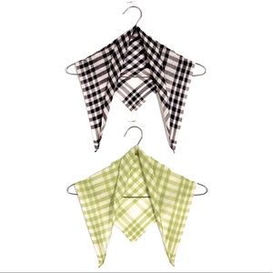 New Madewell Two-Pack Triangle Bandanas gingham pattern